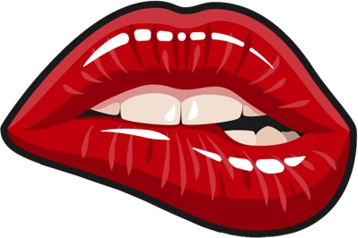 Ilustración de unos labios mordiéndose